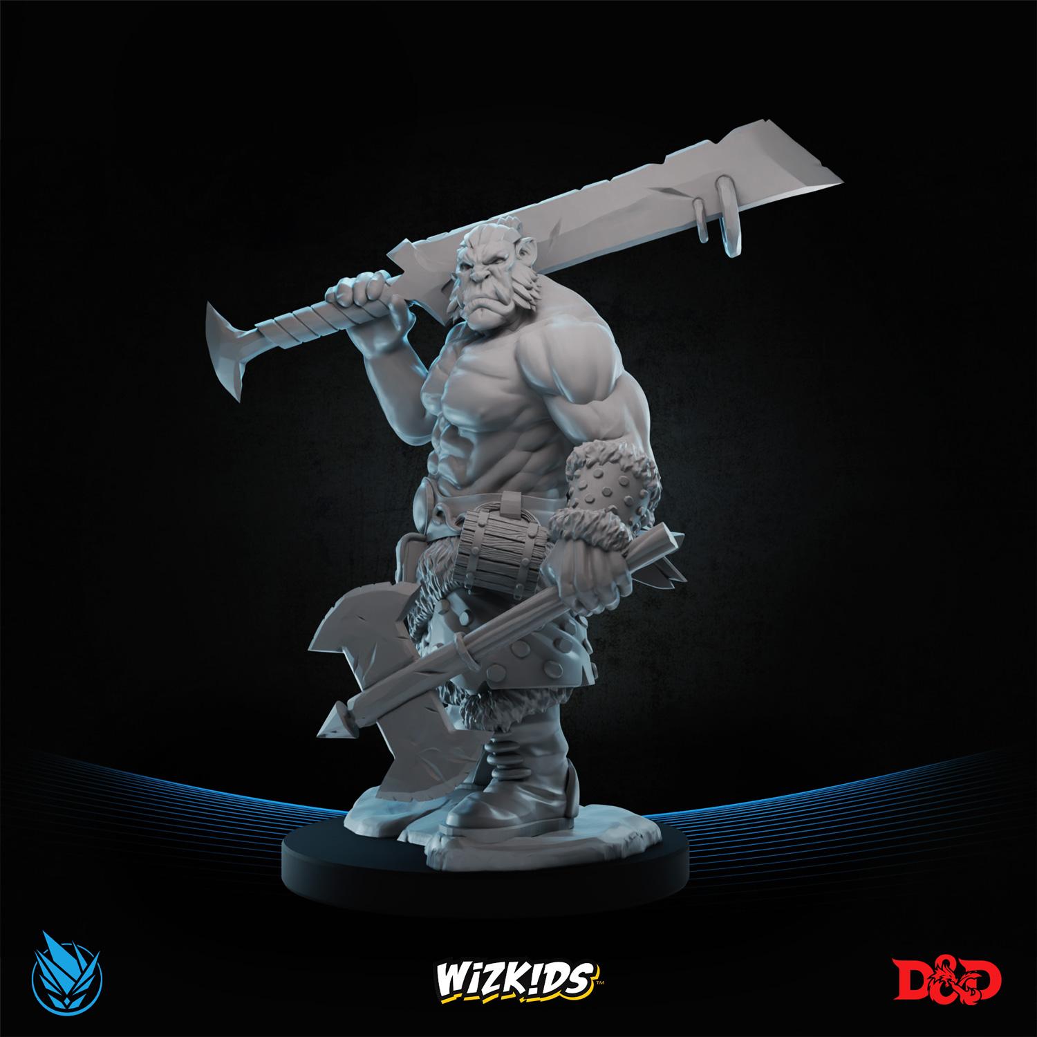 Male Orc Barbarian MINIATURE DnD