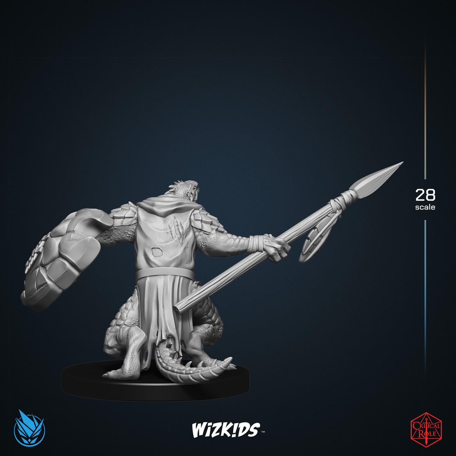 Lizardfolk Fighter 3D MINIATURE CRITICAL ROLE Tal'Dorei