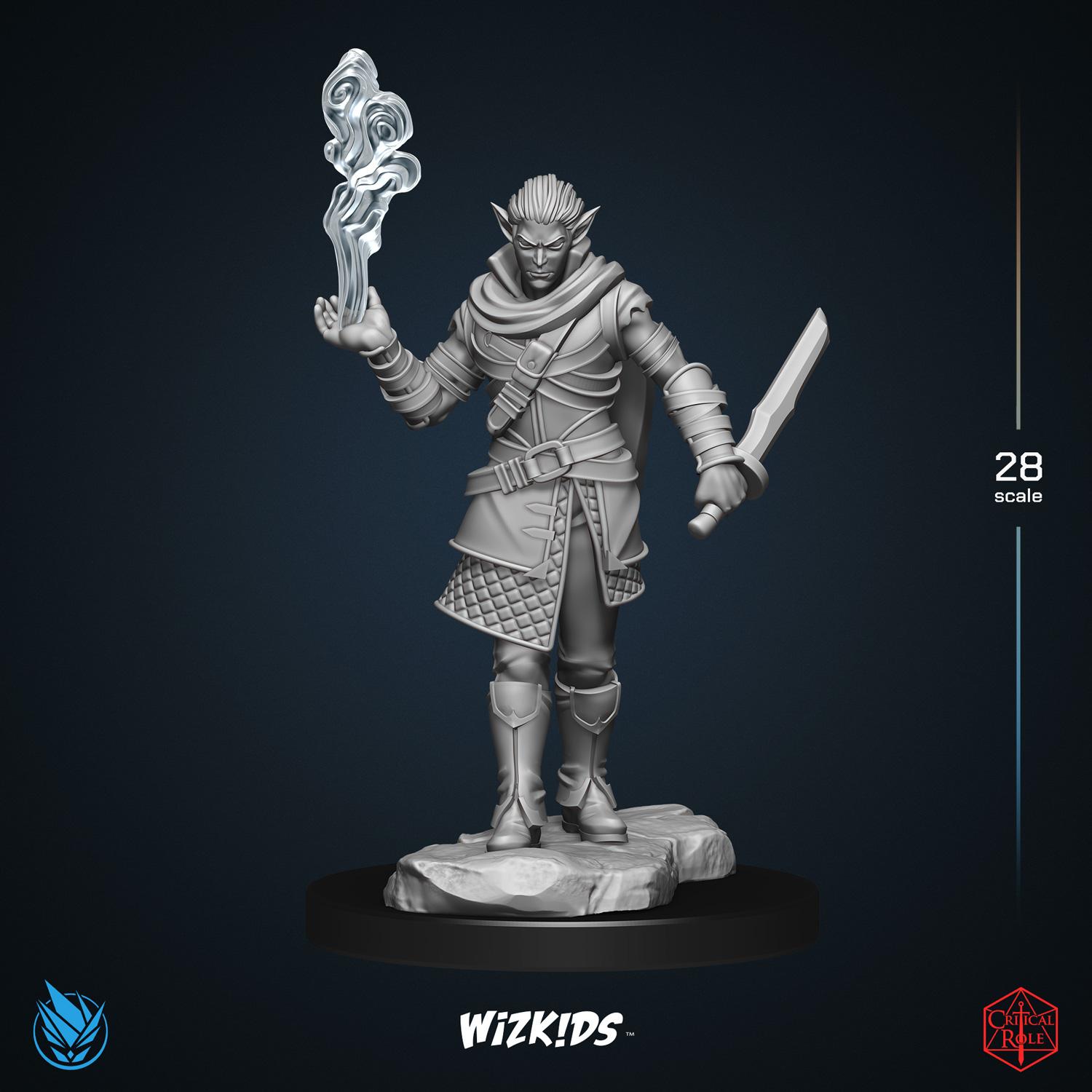 Male Pallid Elf Rogue 3D MINIATURE CRITICAL ROLE Tal'Dorei