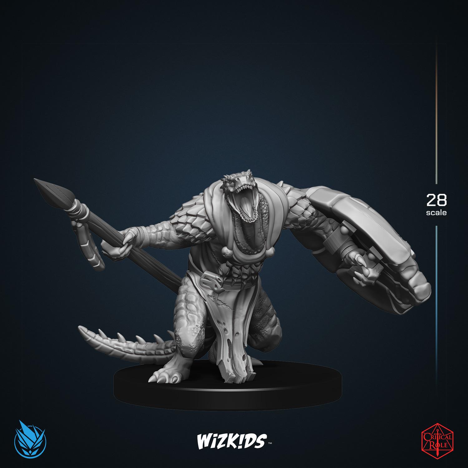 Lizardfolk Fighter 3D MINIATURE CRITICAL ROLE Tal'Dorei