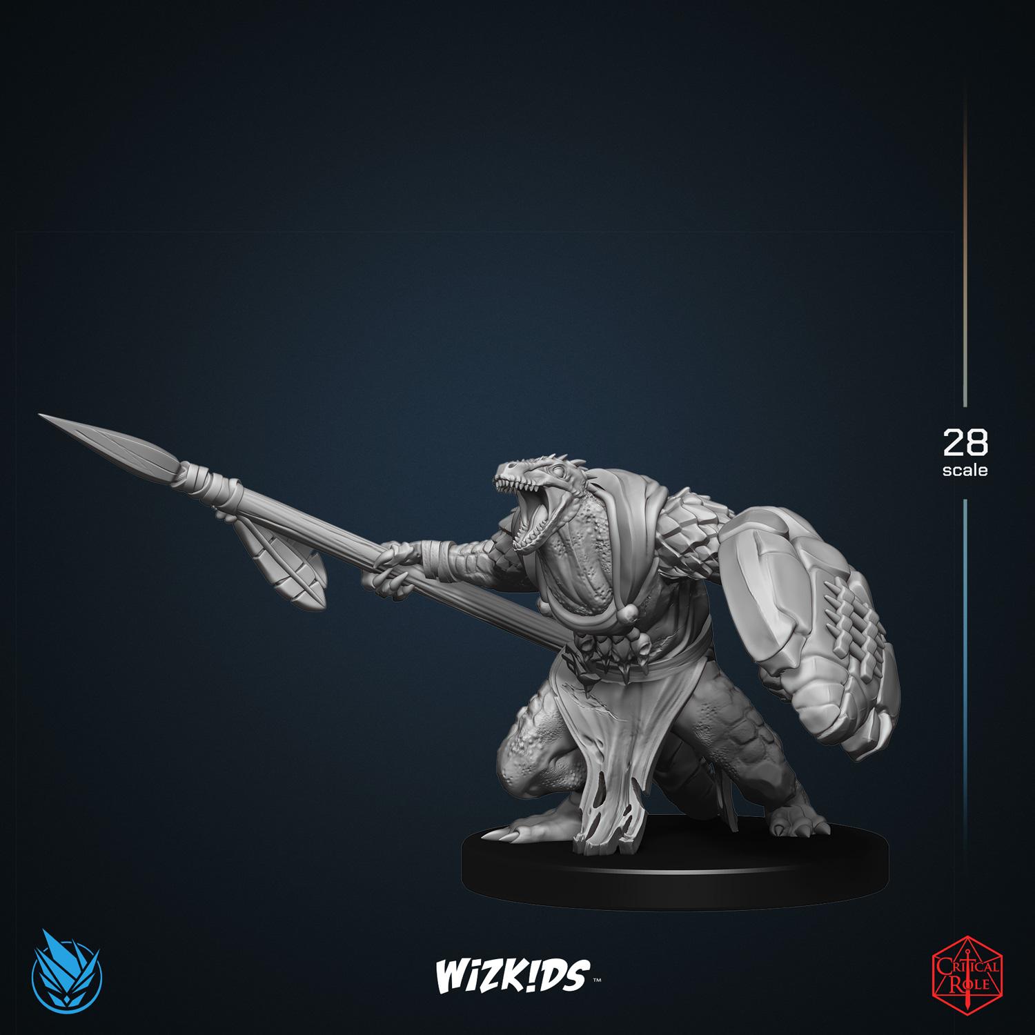 Lizardfolk Fighter 3D MINIATURE CRITICAL ROLE Tal'Dorei