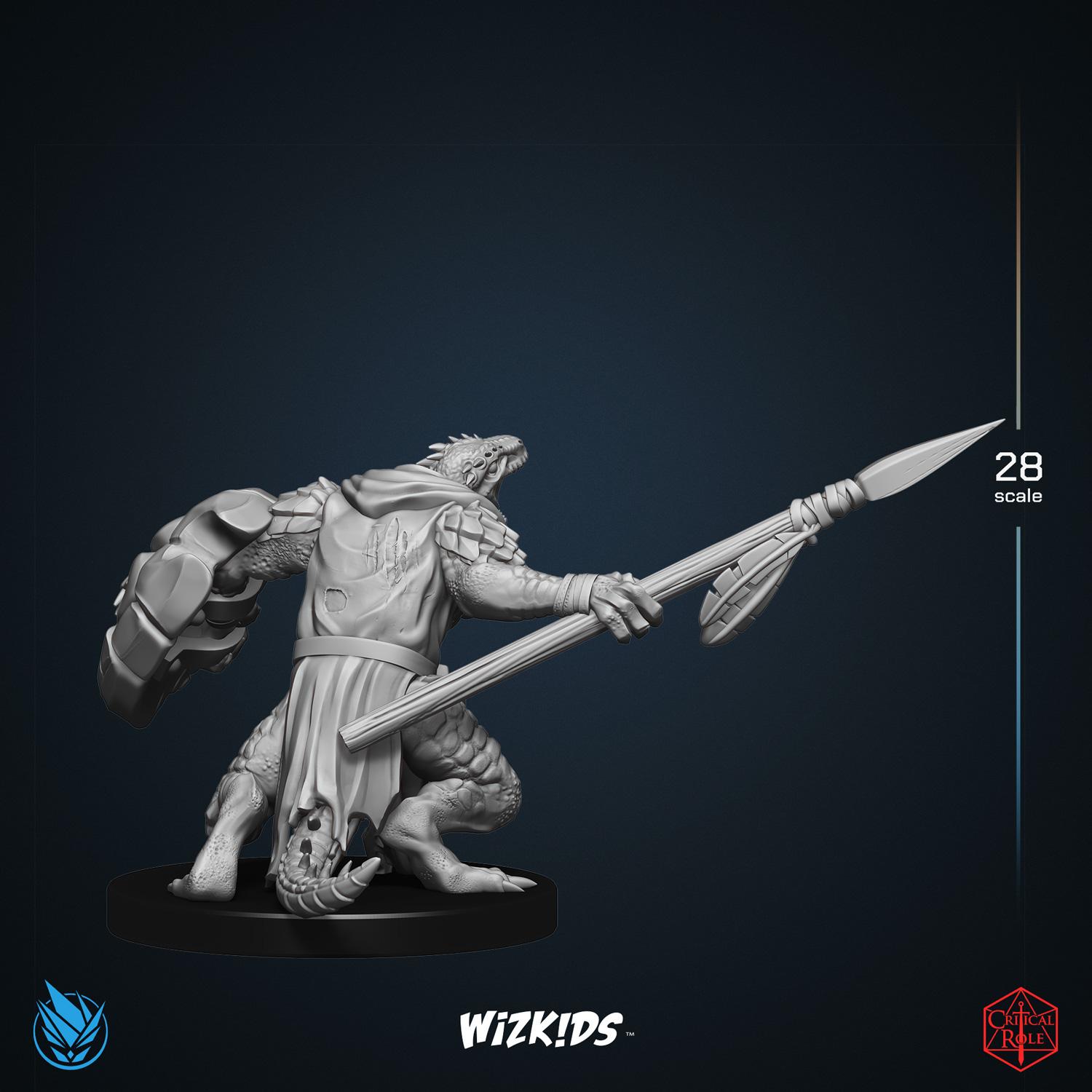 Lizardfolk Fighter 3D MINIATURE CRITICAL ROLE Tal'Dorei