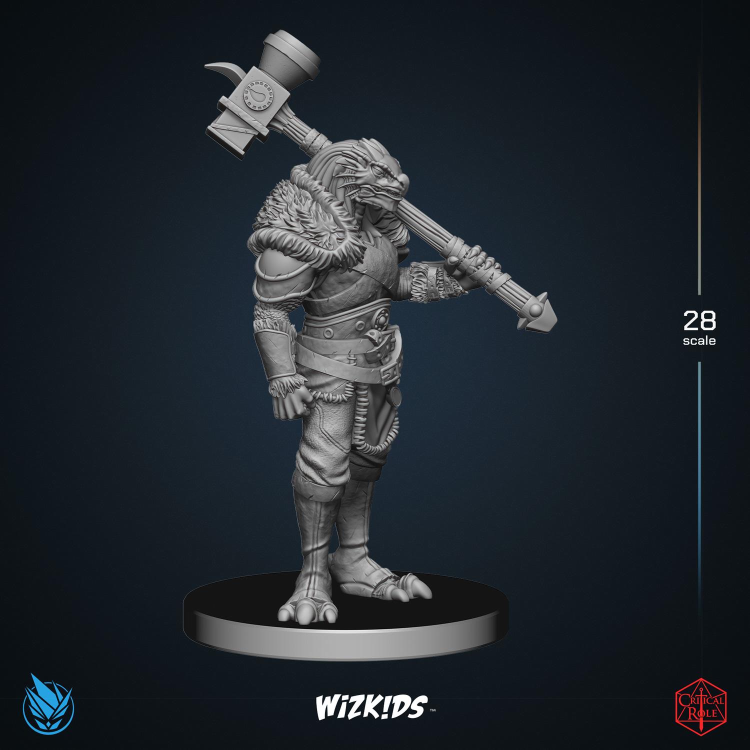 Ravenite Dragonborn 3D MINIATURE CRITICAL ROLE Tal'Dorei