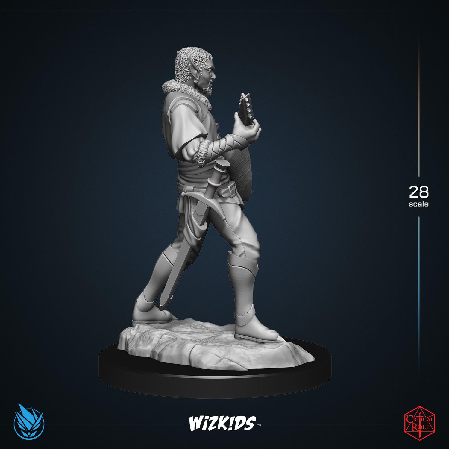 Male Pallid Elf Bard 3D MINIATURE CRITICAL ROLE Tal'Dorei