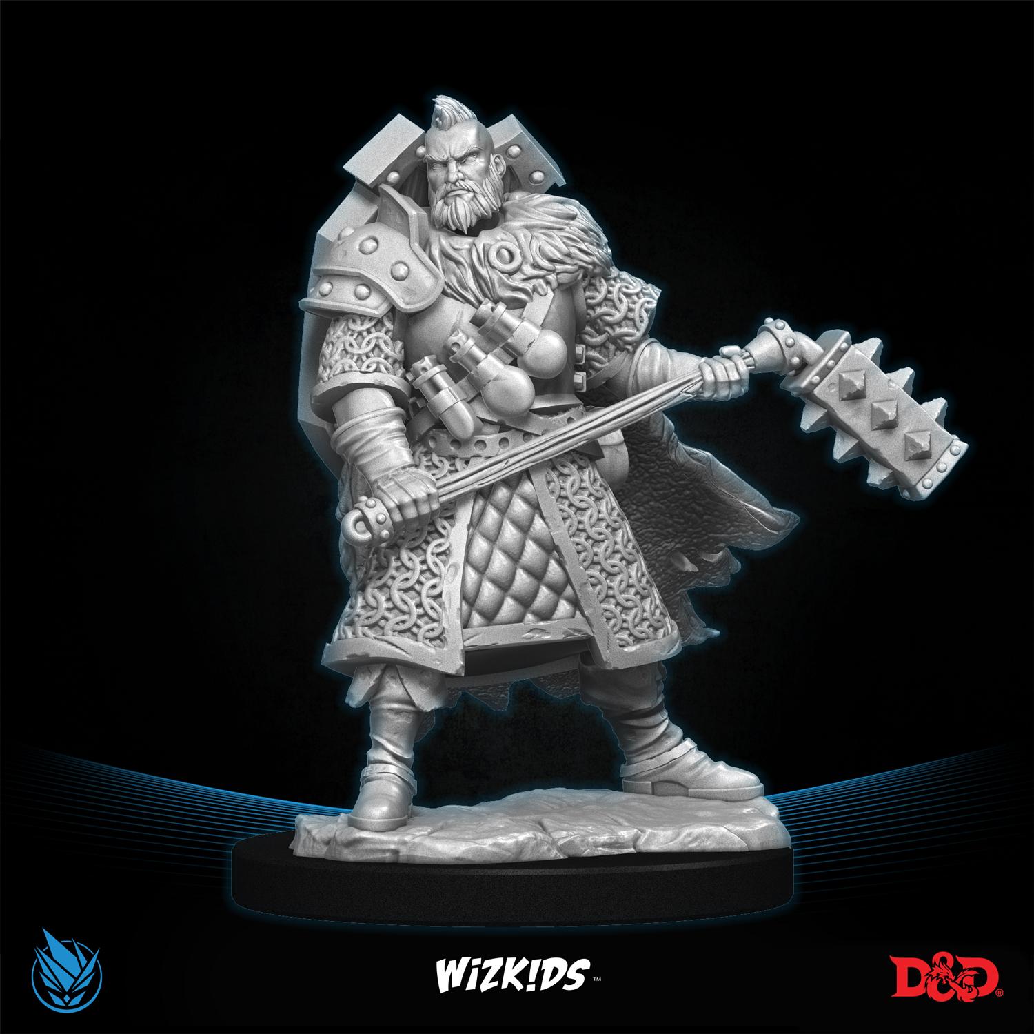 Male Human Fighter 3D MINIATURE DnD