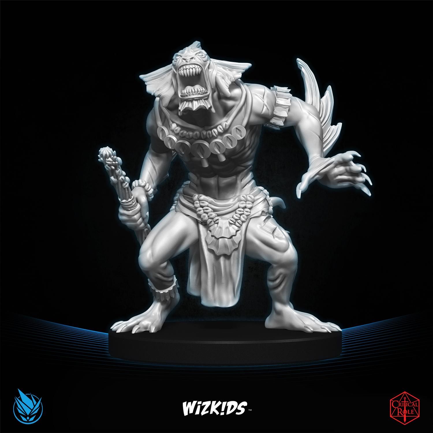 Sahuagin Warlock of Uk'Otoa 3D MINIATURE CRITICAL ROLE Tal'Dorei