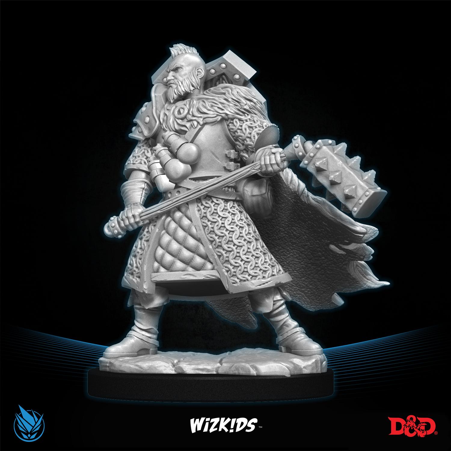 Male Human Fighter 3D MINIATURE DnD