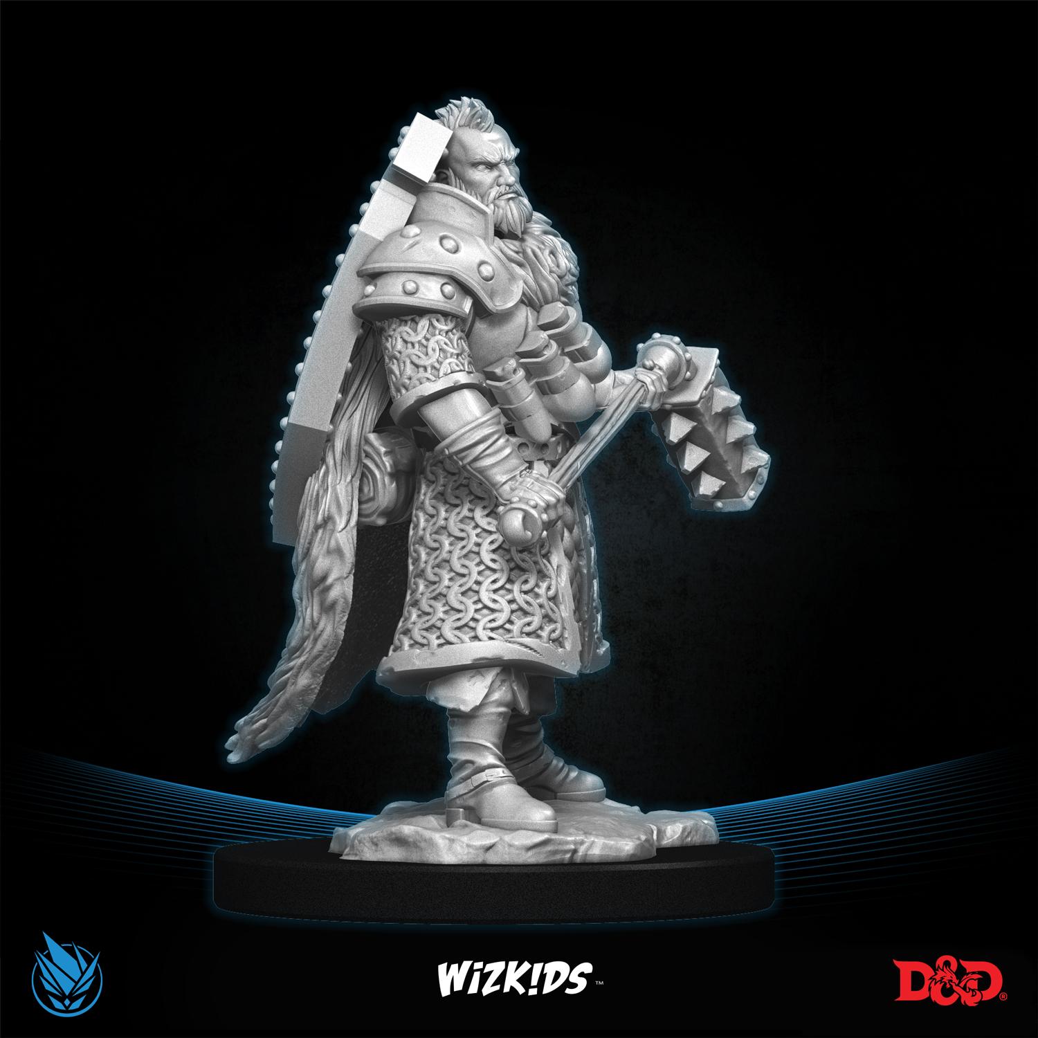 Male Human Fighter 3D MINIATURE DnD