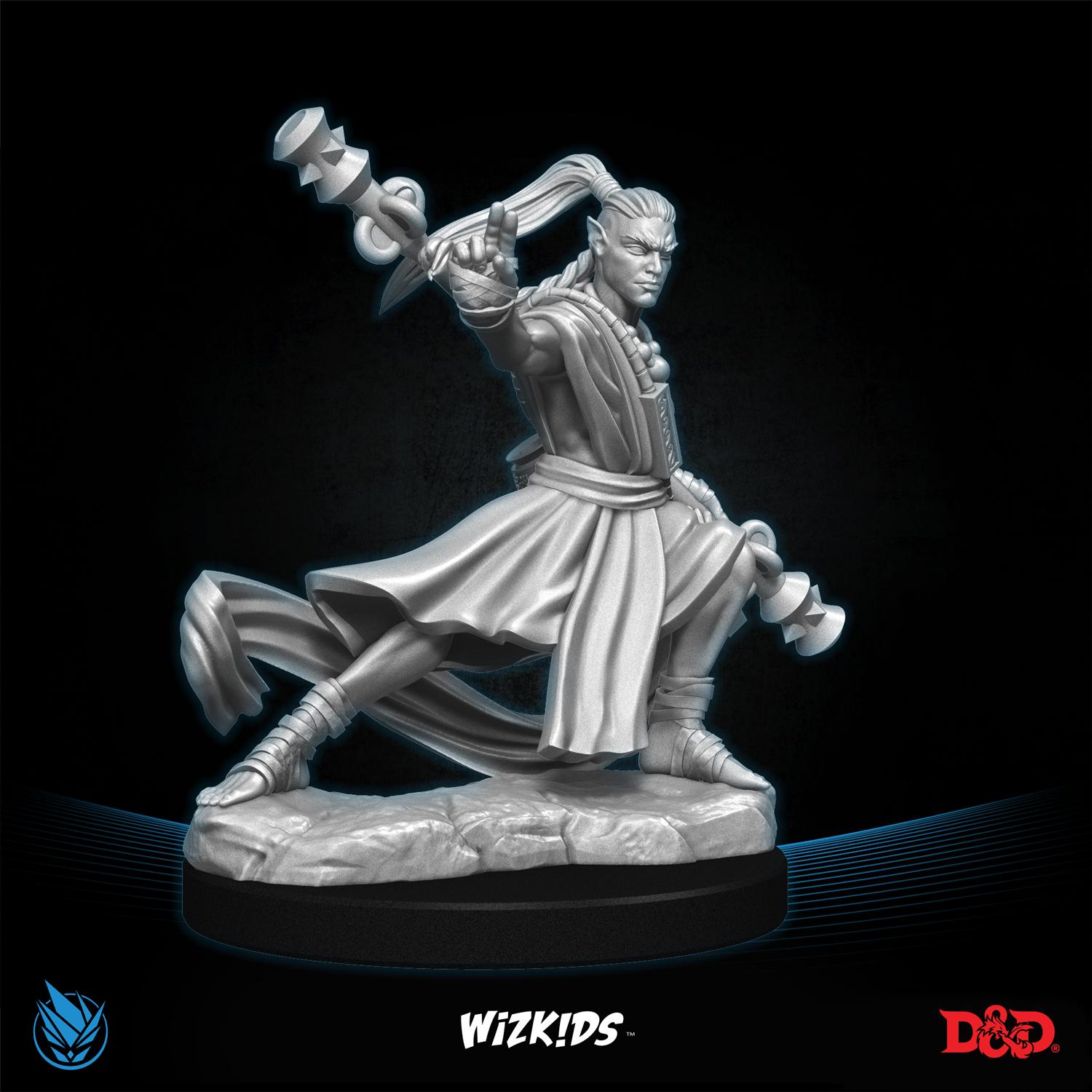 Male elf monk 3D MINIATURE DnD