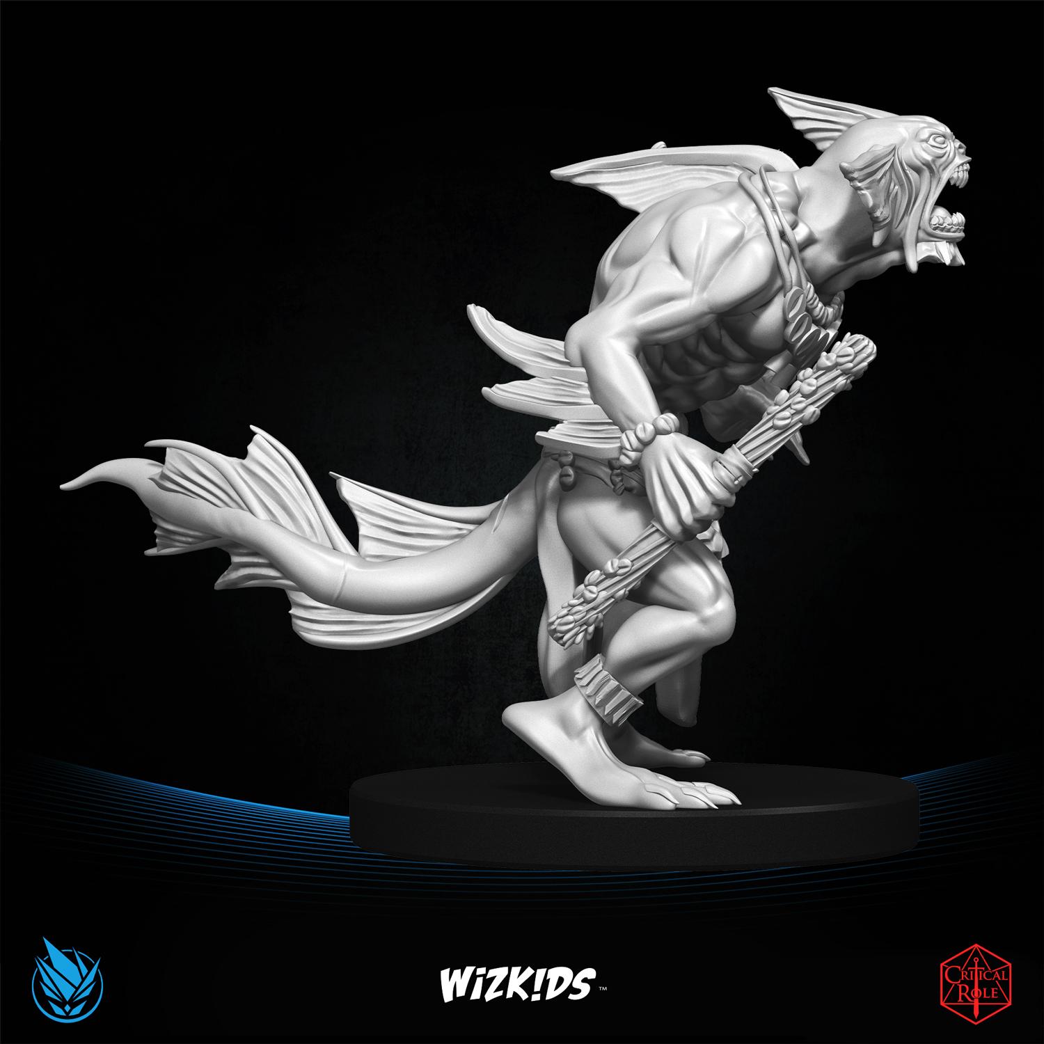 Sahuagin Warlock of Uk'Otoa 3D MINIATURE CRITICAL ROLE Tal'Dorei