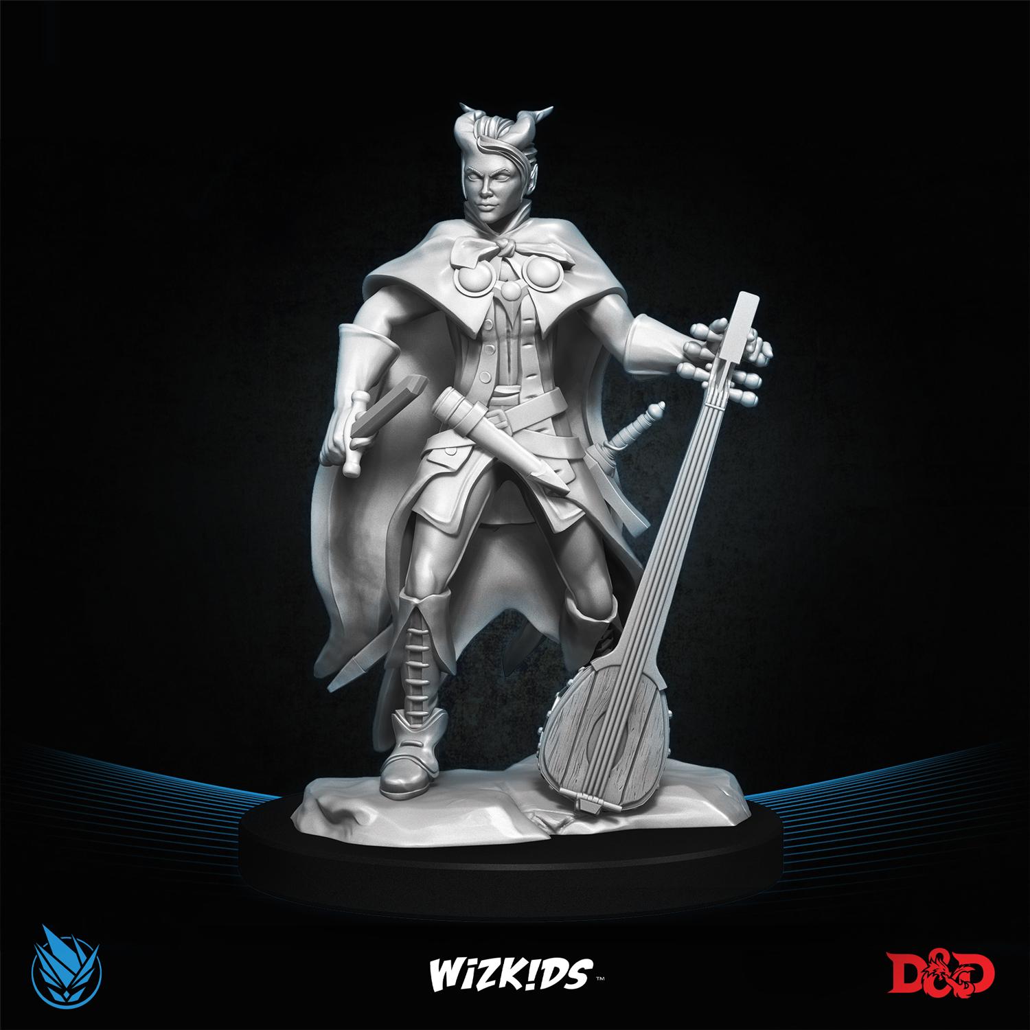 Female Tiefling Bard 3D MINITURE DnD