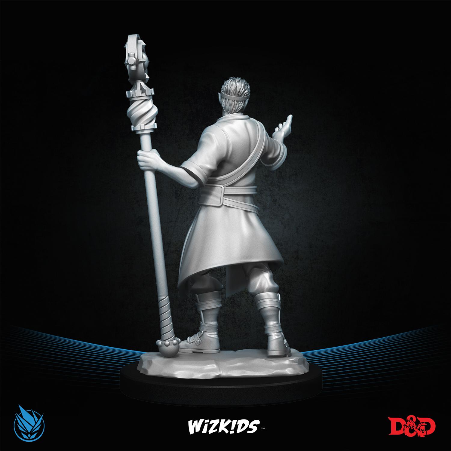 Male Half-Elf Wizard - Low 3D MINIATURE D&D