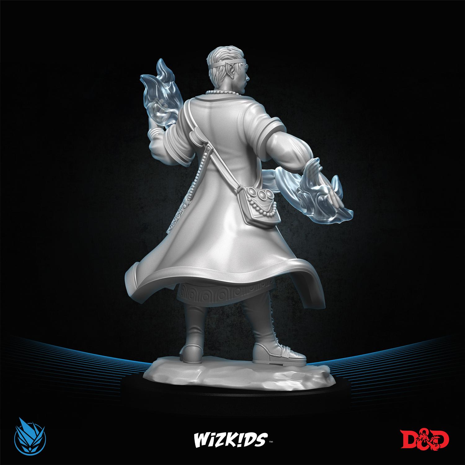 Male Half-Elf Wizard - High 3D MINIATURE D&D