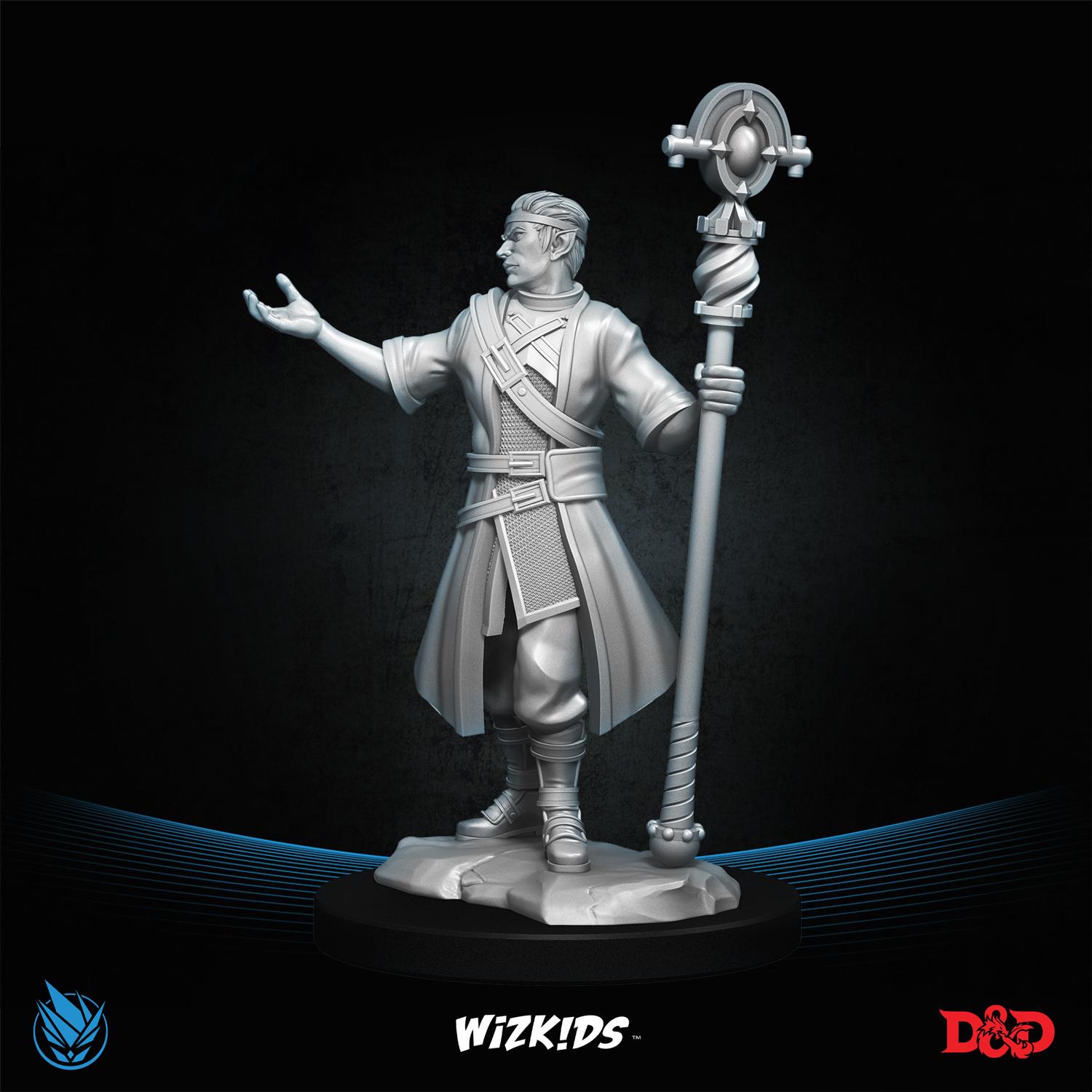 Male Half-Elf Wizard - Low 3D MINIATURE D&D