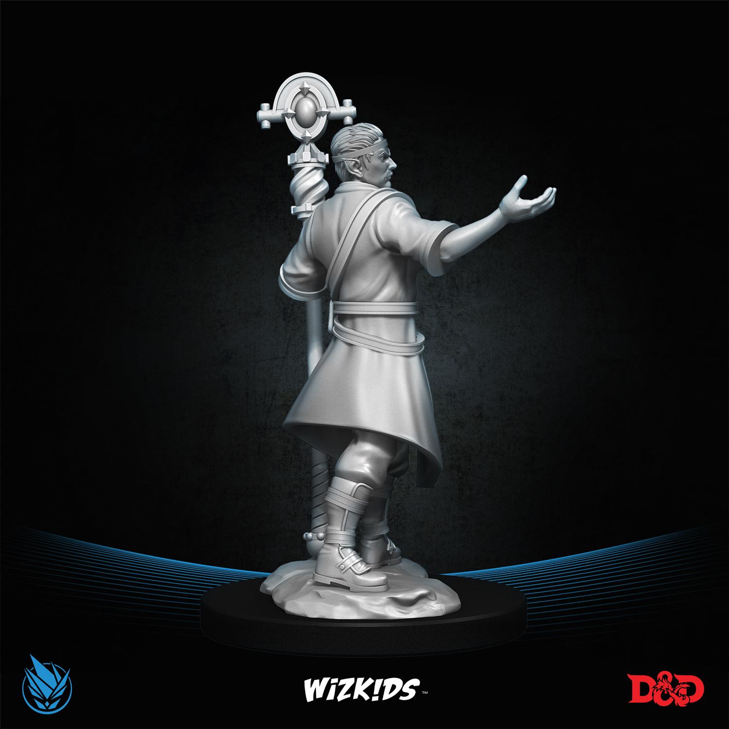 Male Half-Elf Wizard - Low 3D MINIATURE D&D